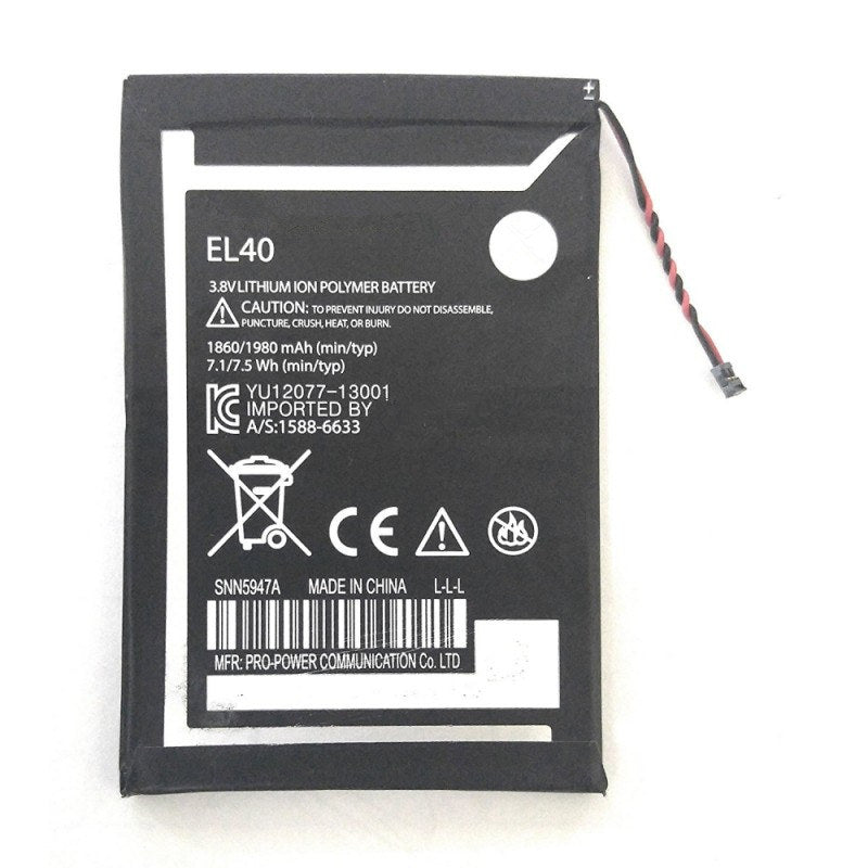 Batterie de remplacement pour Motorola Moto E (1ère génération) / E1 (XT1021 XT1025), EL40 Batterie de remplacement pour Motorola Moto E (1ère génération) / E1 (XT1021 XT1025), EL40